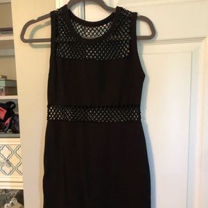 Fishnet cutout black tight dress